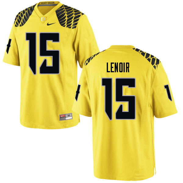 Men #15 Deommodore Lenoir Oregn Ducks College Football Jerseys Sale-Yellow - Click Image to Close